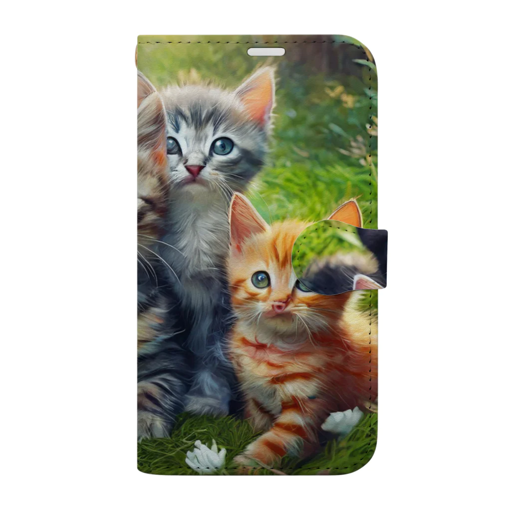 Colorful Canvasの猫ちゃん大集合 Book-Style Smartphone Case