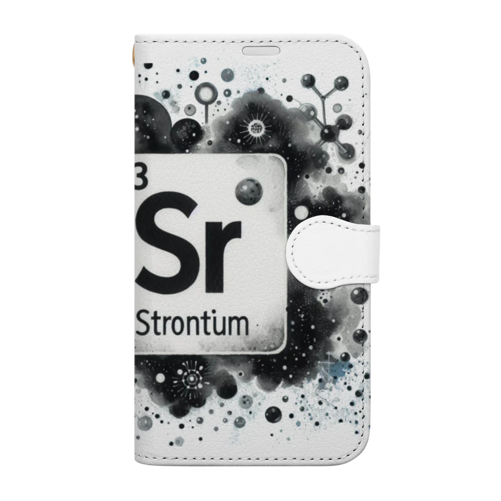 science closet（科学×ファッション）の元素シリーズ　~ストロンチウム Sr~ Book-Style Smartphone Case