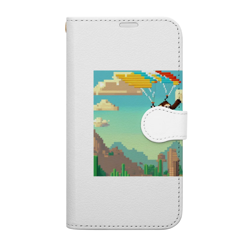 yuhi04のパラグライダーの猿 Book-Style Smartphone Case