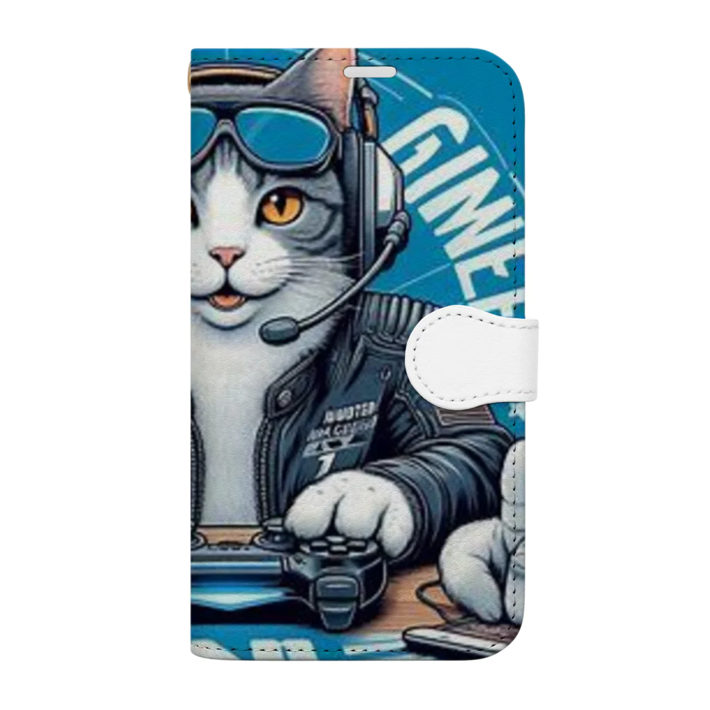 猫は癒やしの猫とプロゲーマー Book-Style Smartphone Case