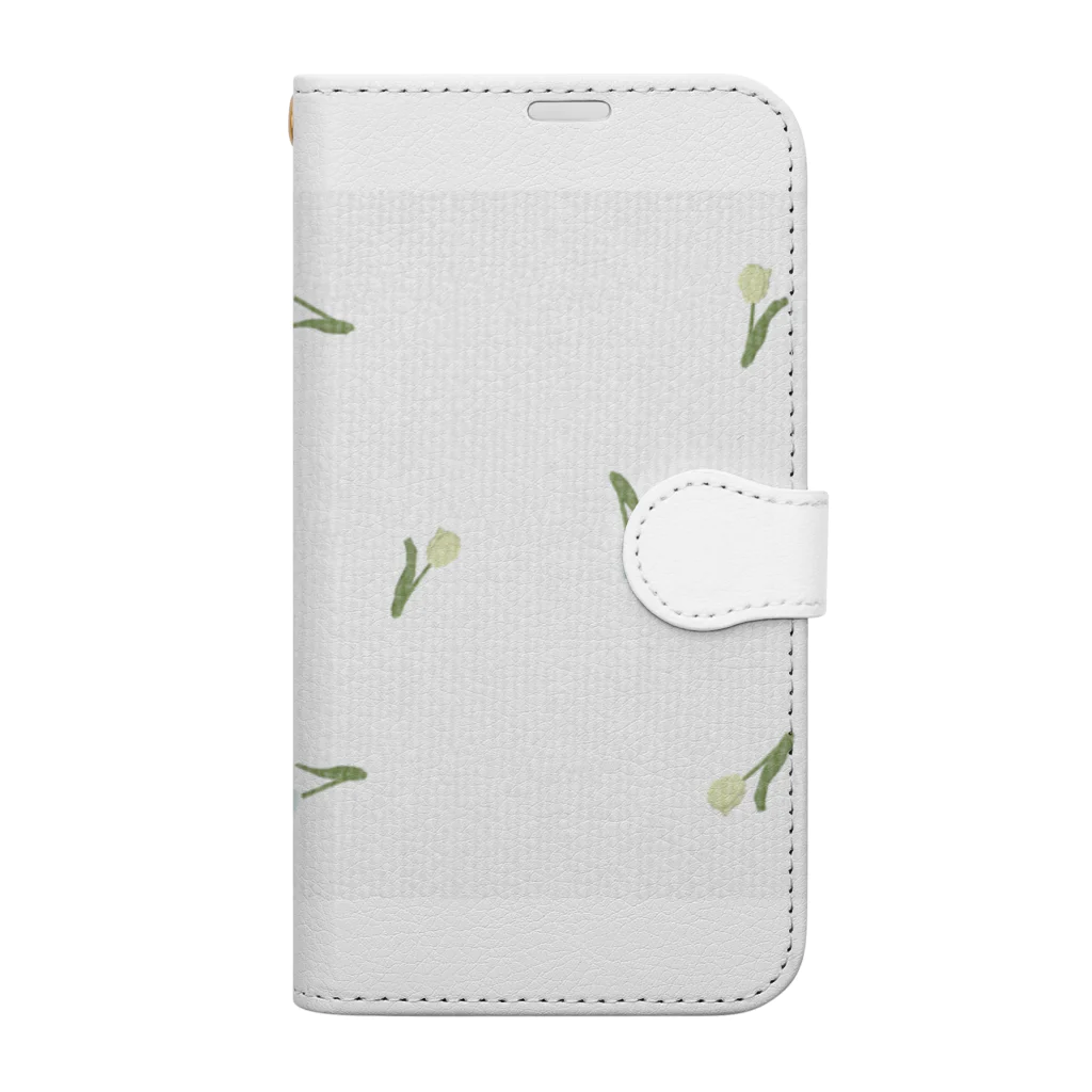 rilybiiの**pale color , tulip pattern . 手帳型スマホケース