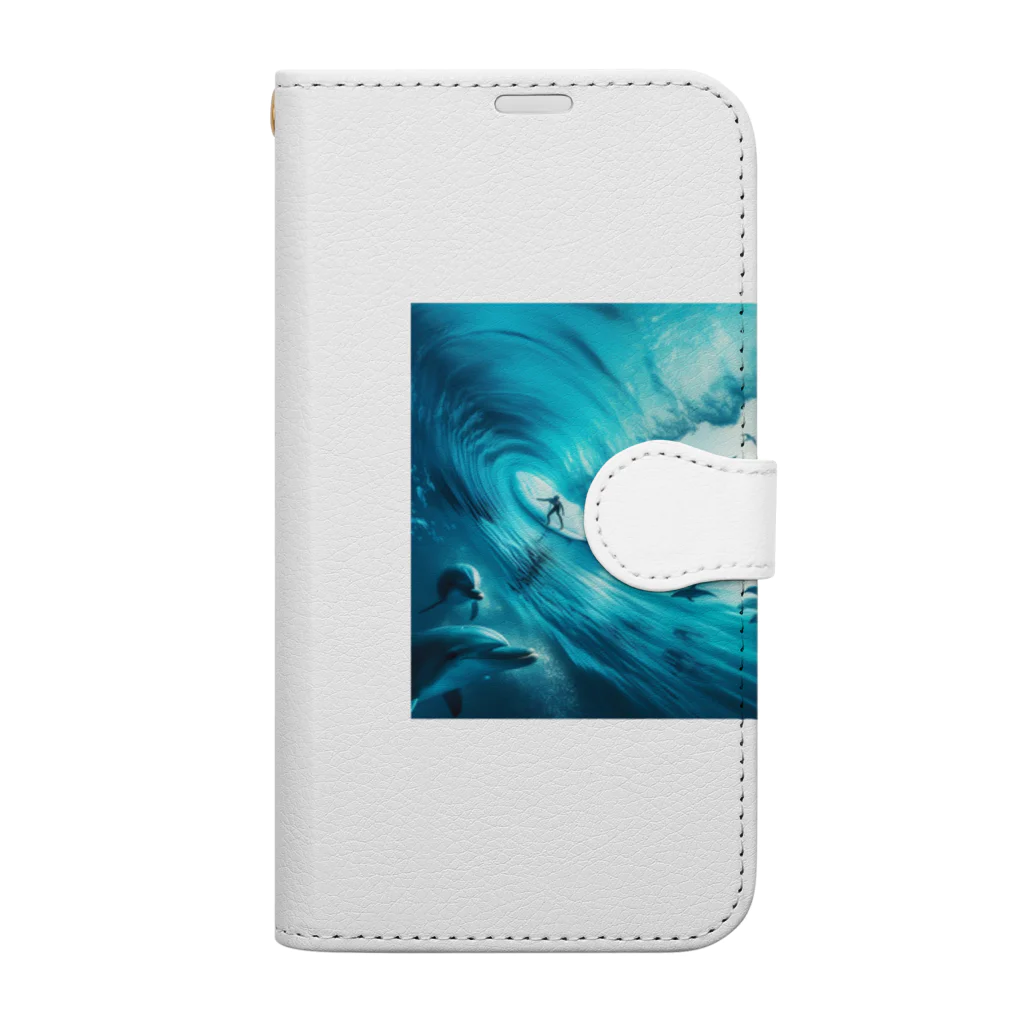 Lovers-chapelのサーファーと海 Book-Style Smartphone Case