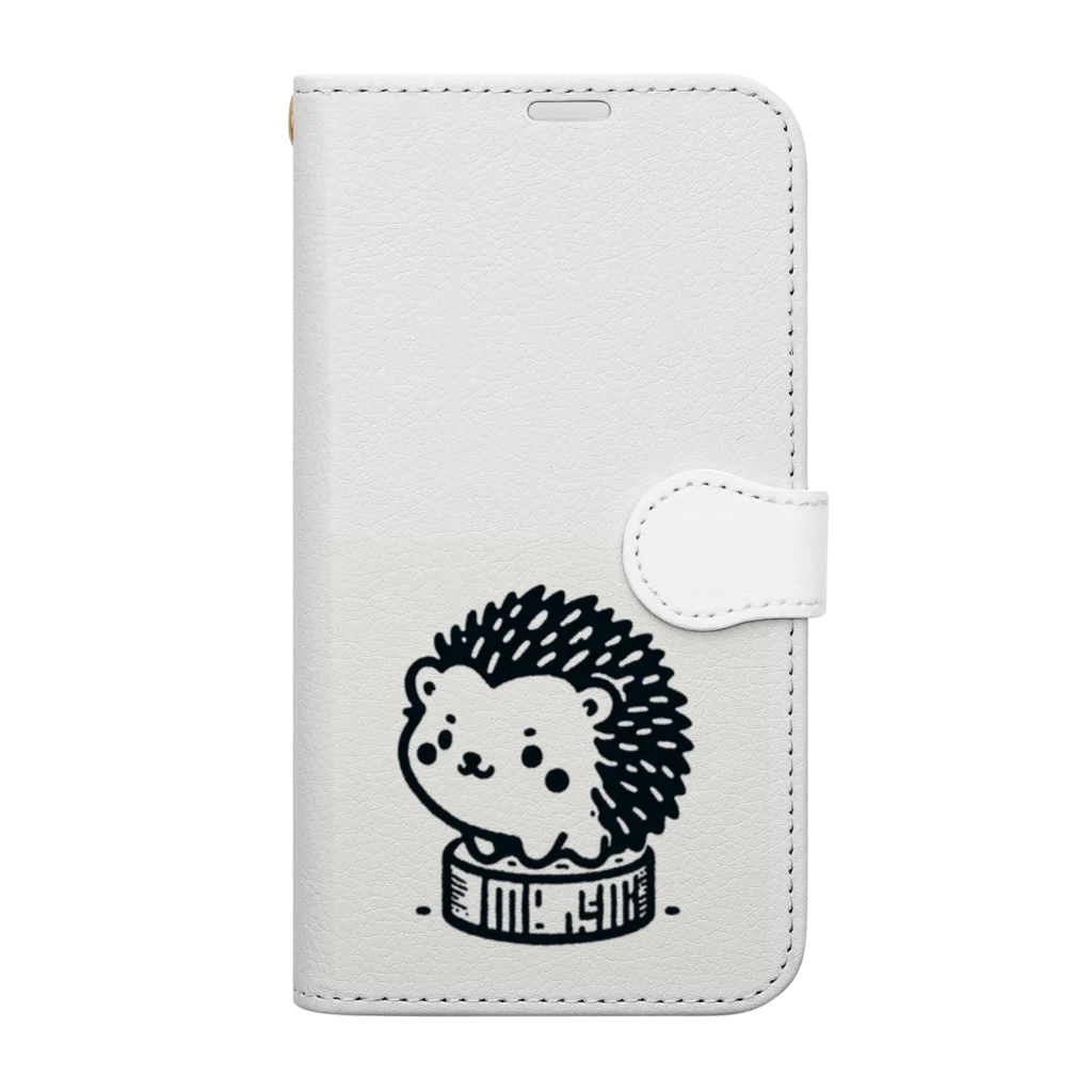 toku_nicosの丸太の上のヘッジ君 Book-Style Smartphone Case