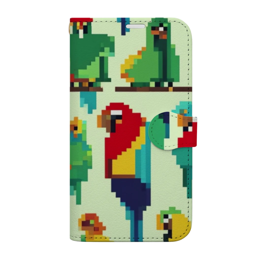 AI画像作って遊ぼうのドット絵　インコ Book-Style Smartphone Case