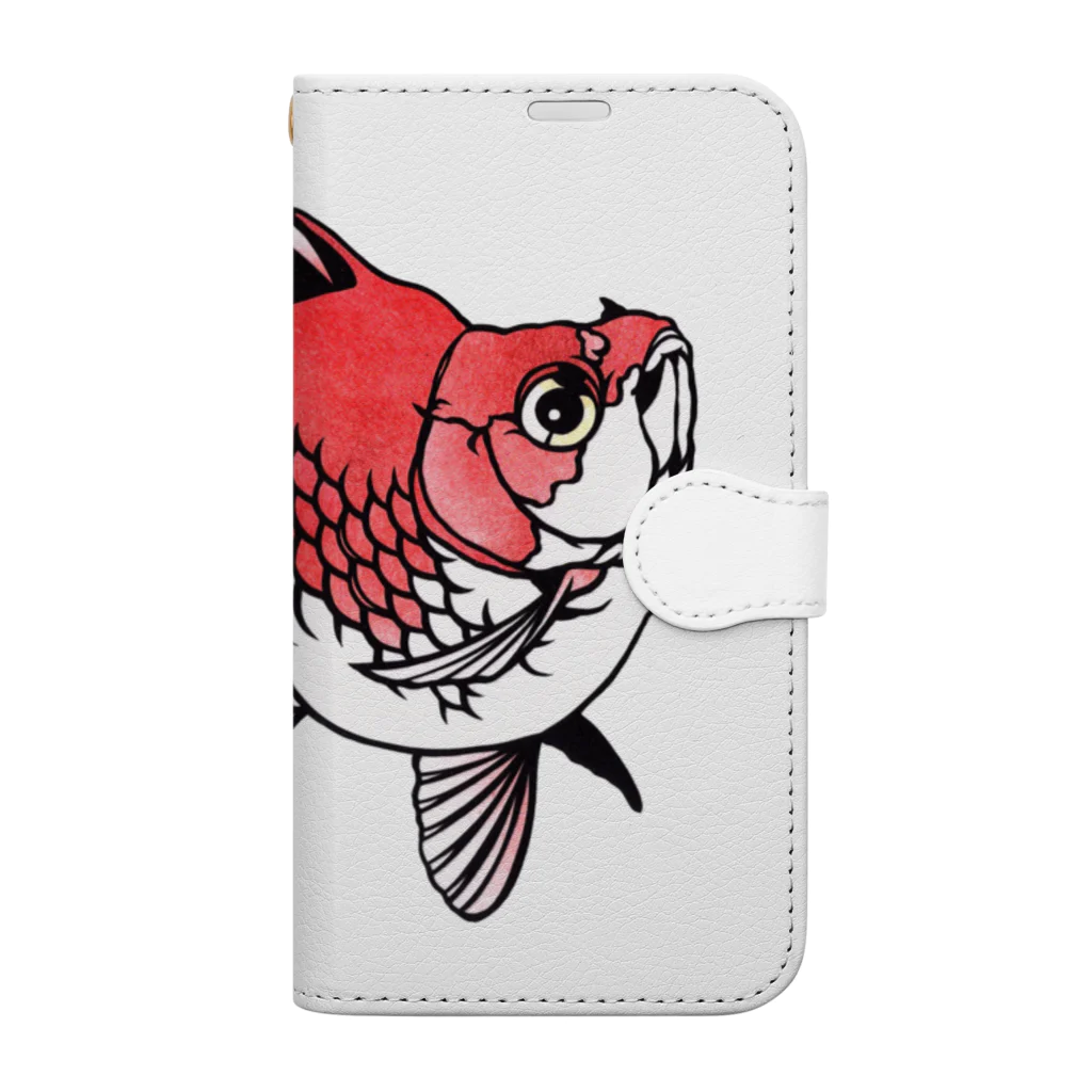 金魚切り絵 雅人-masato-の琉金 Book-Style Smartphone Case