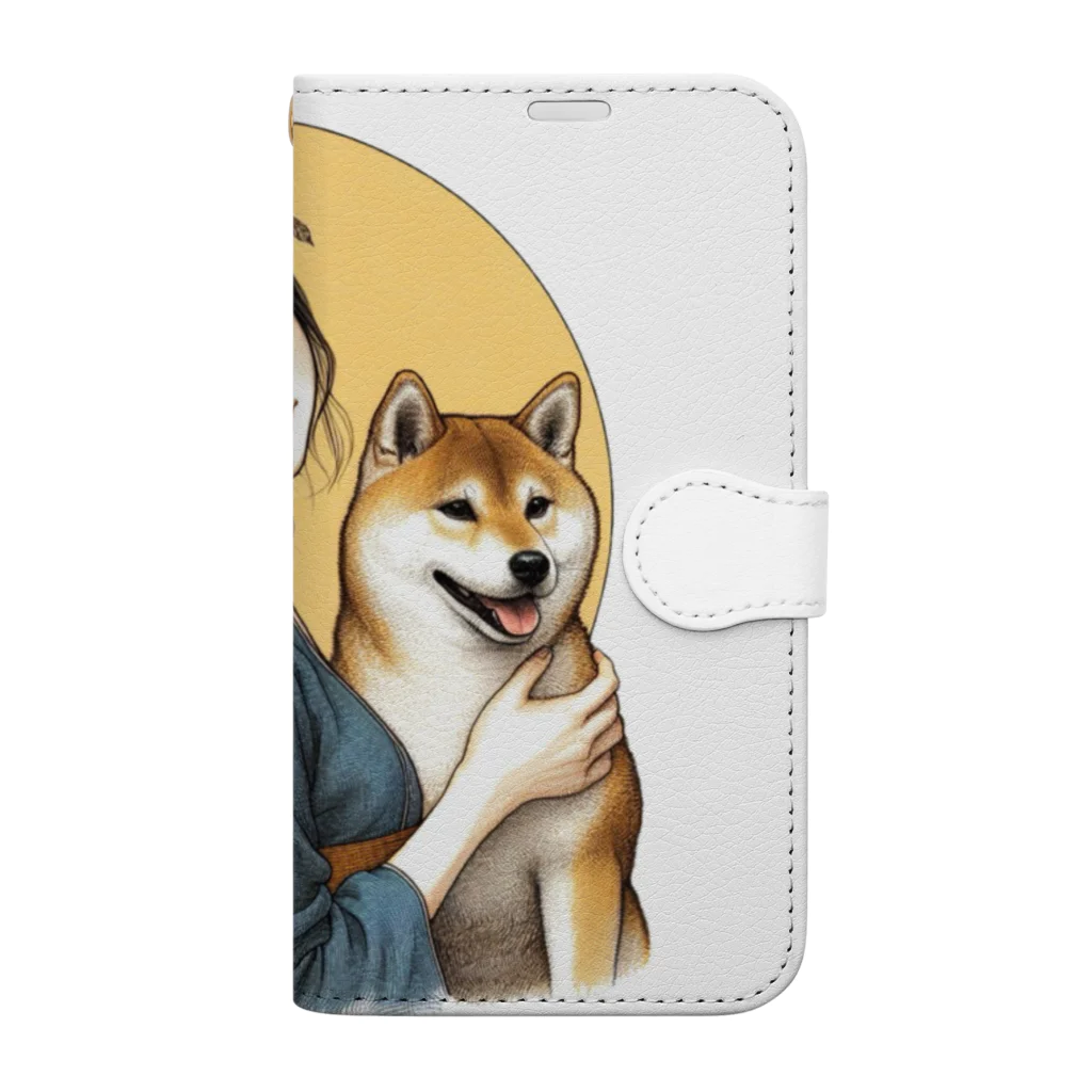 柴とか柴とか柴とか柴犬。の和美人としばいぬ。２ Book-Style Smartphone Case