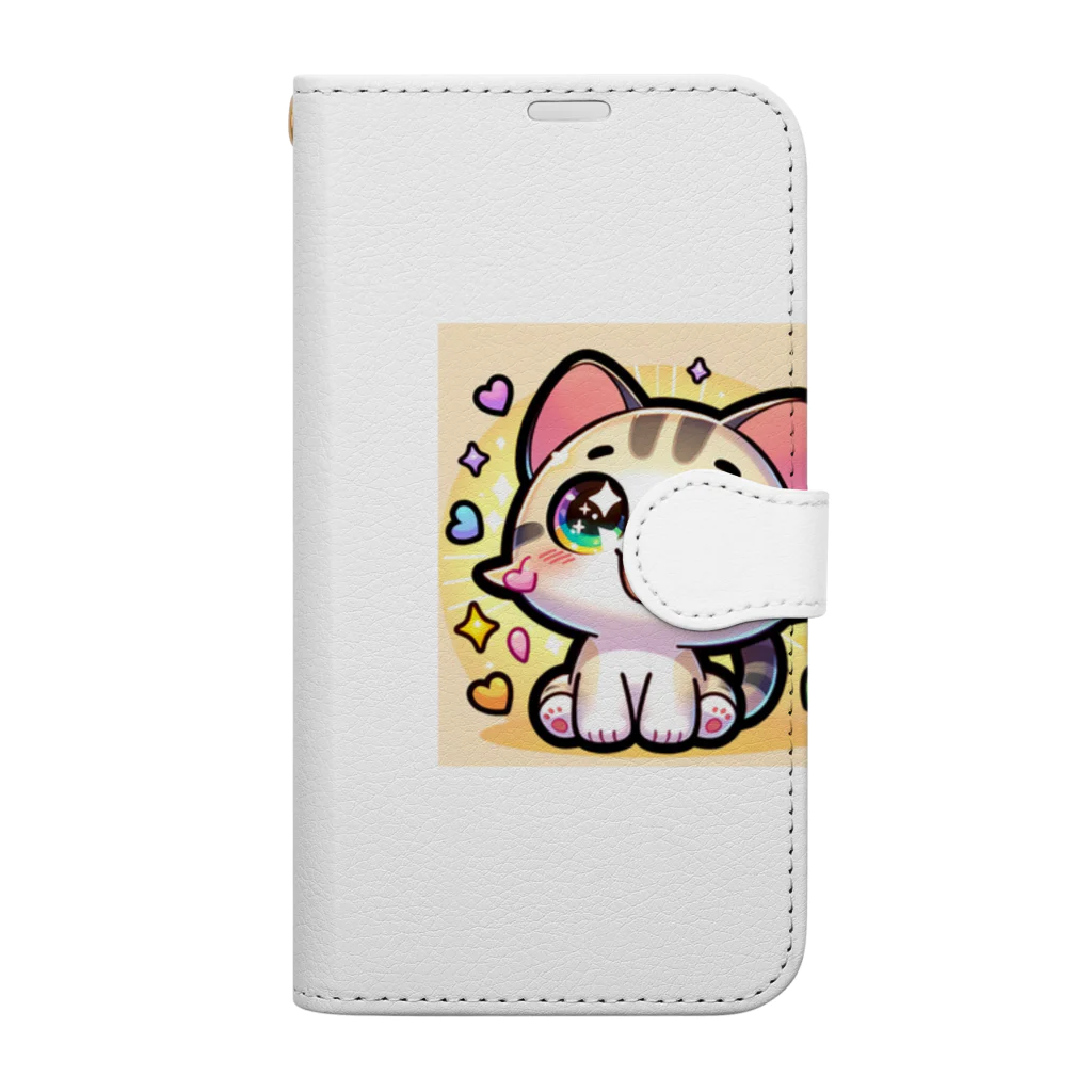 子猫カーニバルの子猫イラスト 手帳型スマホケース