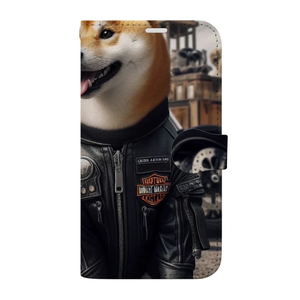 ANTARESのアメリカンライダー柴犬 Book-Style Smartphone Case