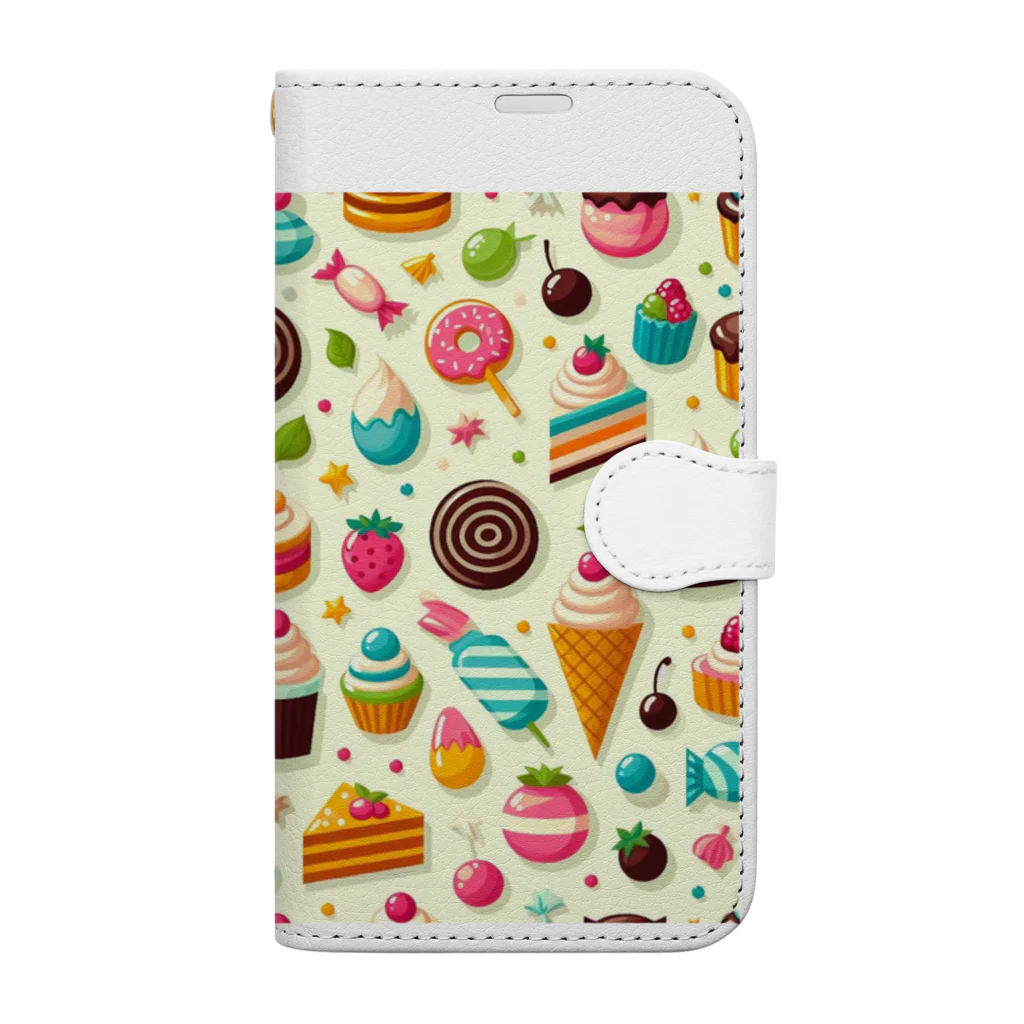 kazucchi shopのスィーツ柄 Book-Style Smartphone Case