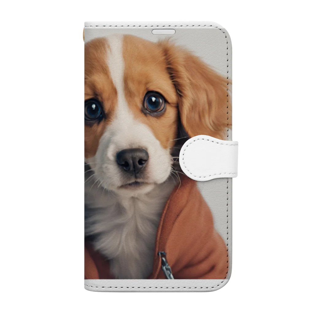 merciのかわいい　犬 手帳型スマホケース