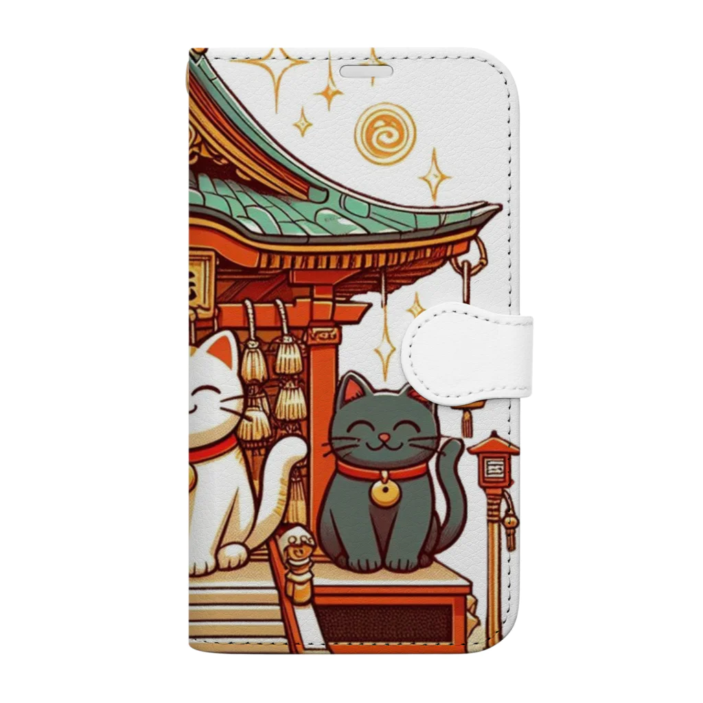 「動物ミリ屋」の笑福 Book-Style Smartphone Case