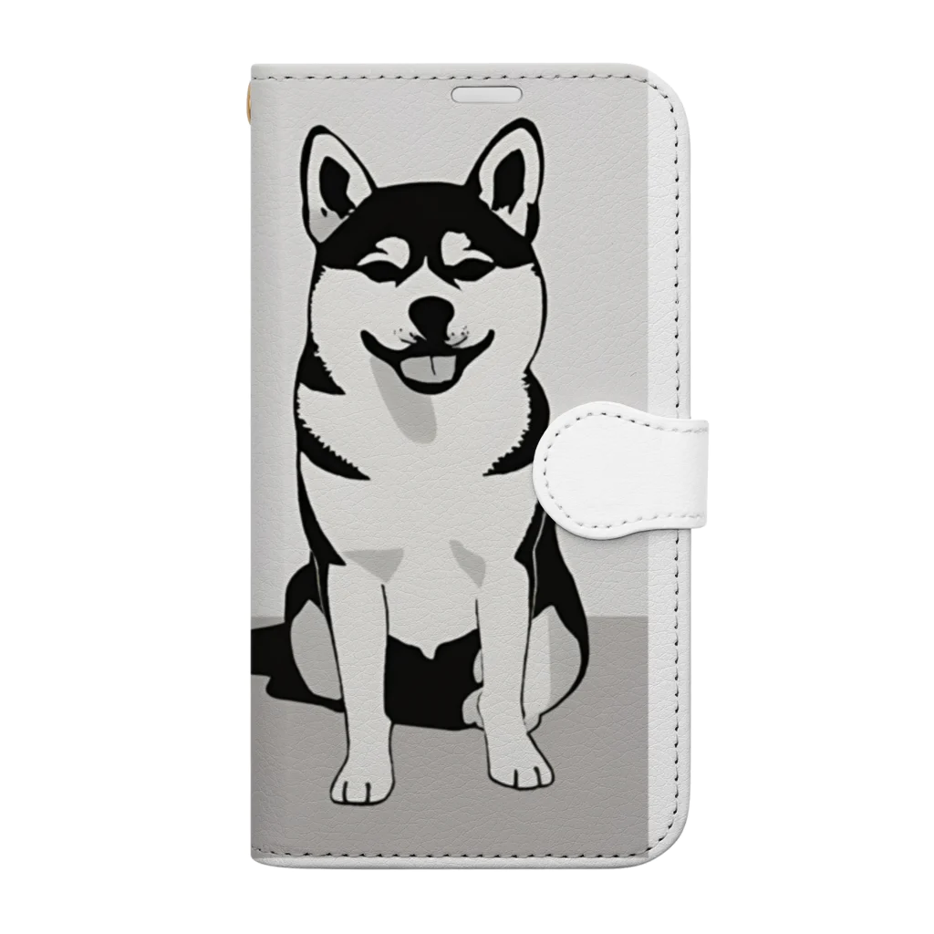 ワイルドワンズの柴犬のキュートなキャンバス Book-Style Smartphone Case