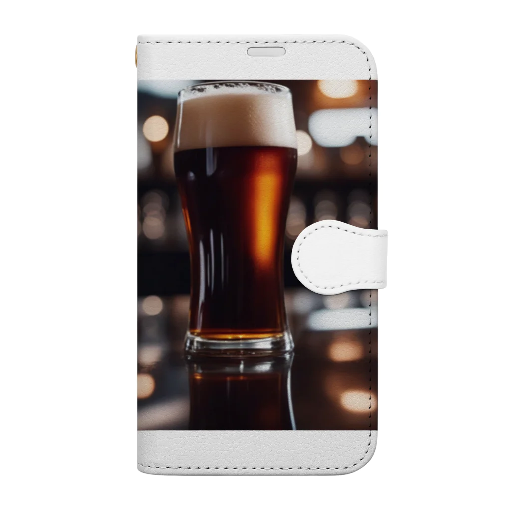 mari0909のこの黒ビールがおすすめ！ Book-Style Smartphone Case