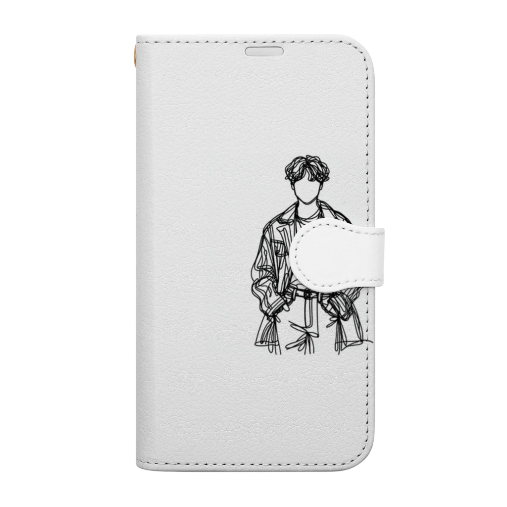 Schiele_sarieriの線画の人 Book-Style Smartphone Case