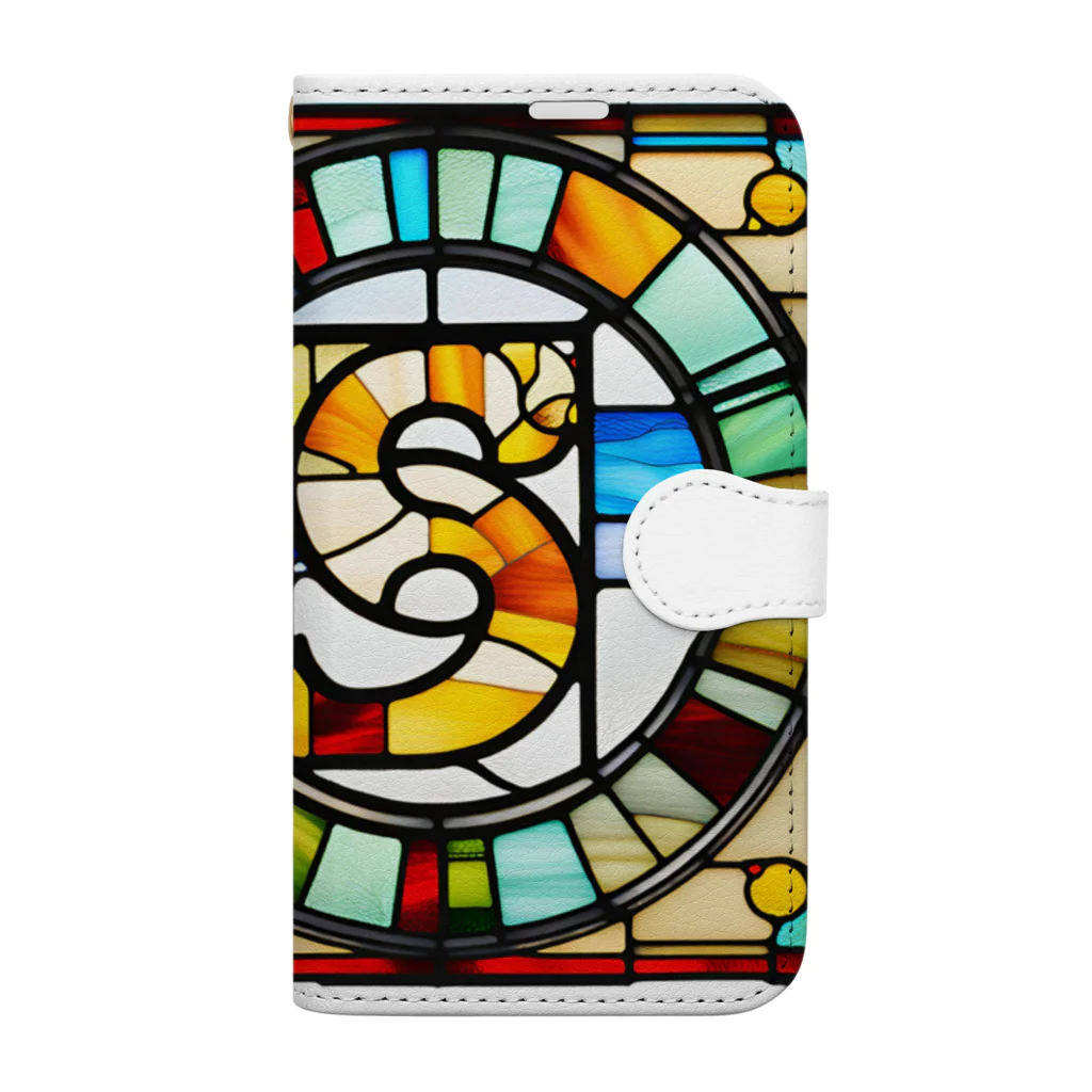 alphabet stained glassのstained glass S 手帳型スマホケース