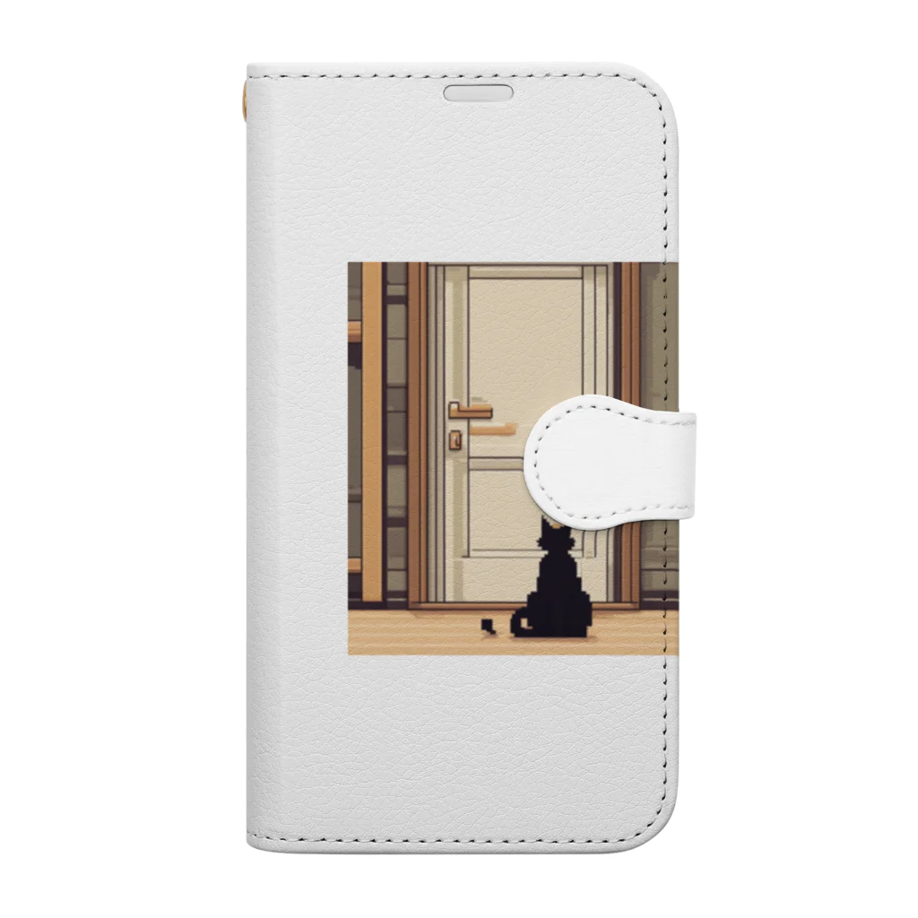 masaのドアの前で待っている猫 Book-Style Smartphone Case