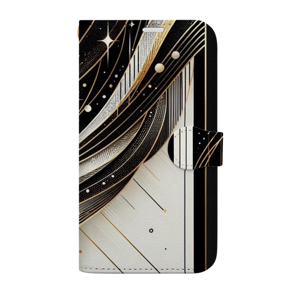 Black_White_Goldの流れ星 Book-Style Smartphone Case