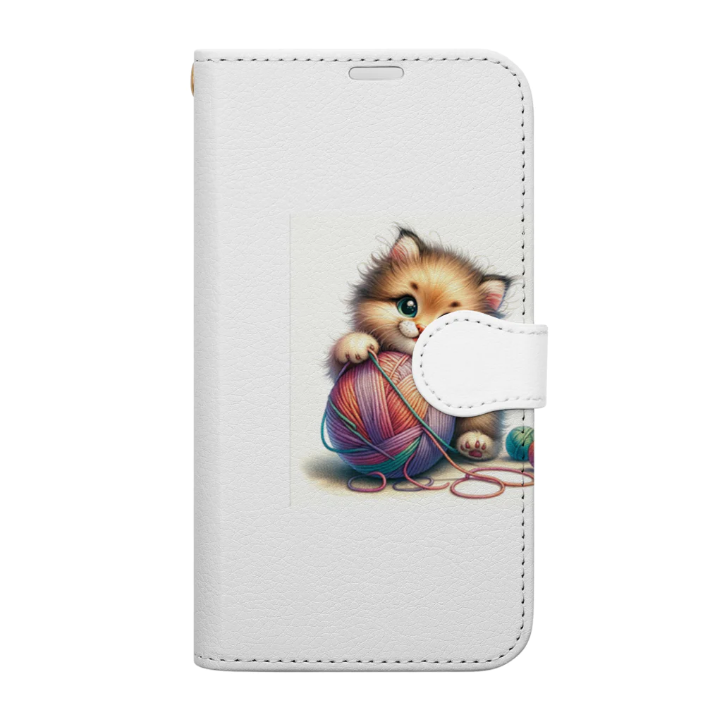 子猫カーニバルの子猫　イラスト Book-Style Smartphone Case