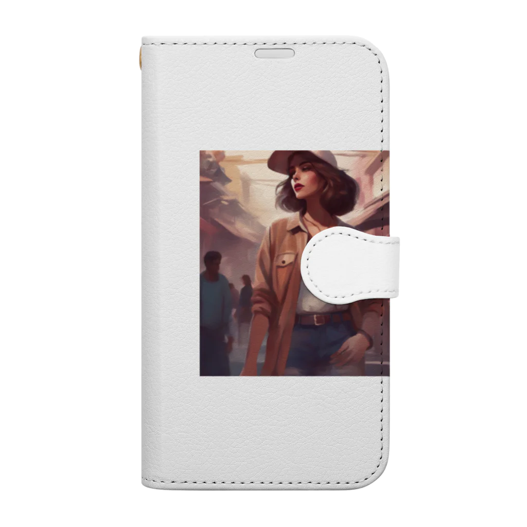 Kyon_IllustItemShopのグランジスタイルのファッションアイコン Book-Style Smartphone Case