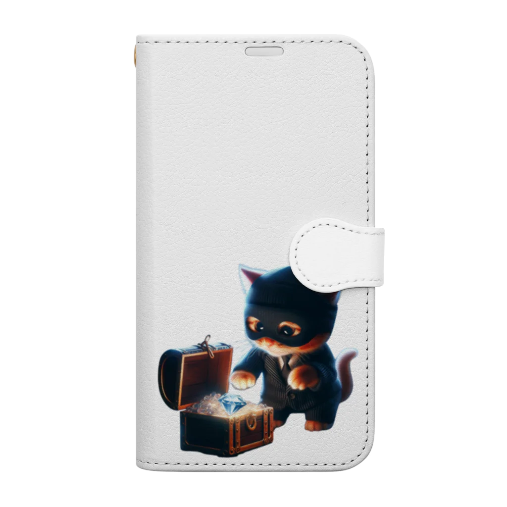 taki・ショップの猫　泥棒 Book-Style Smartphone Case