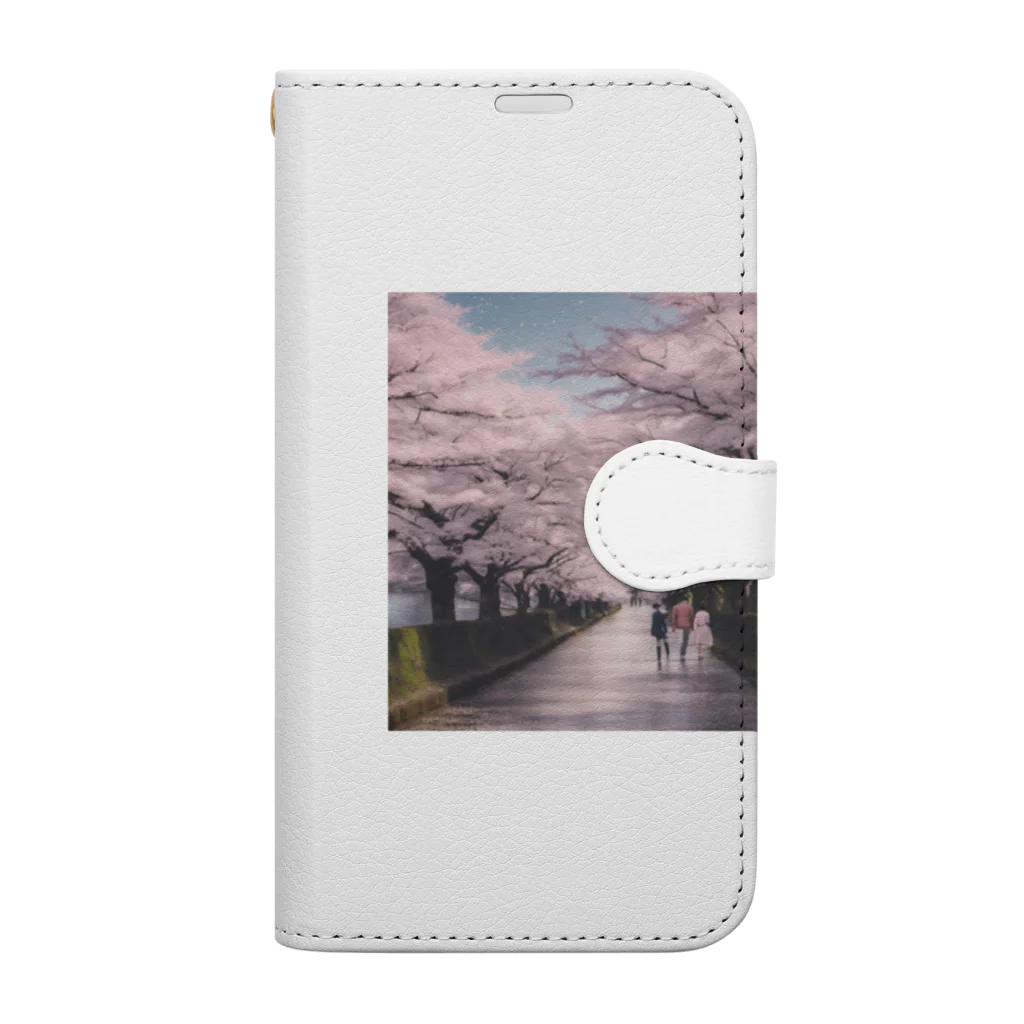 mitsusharkの桜のトンネル Book-Style Smartphone Case