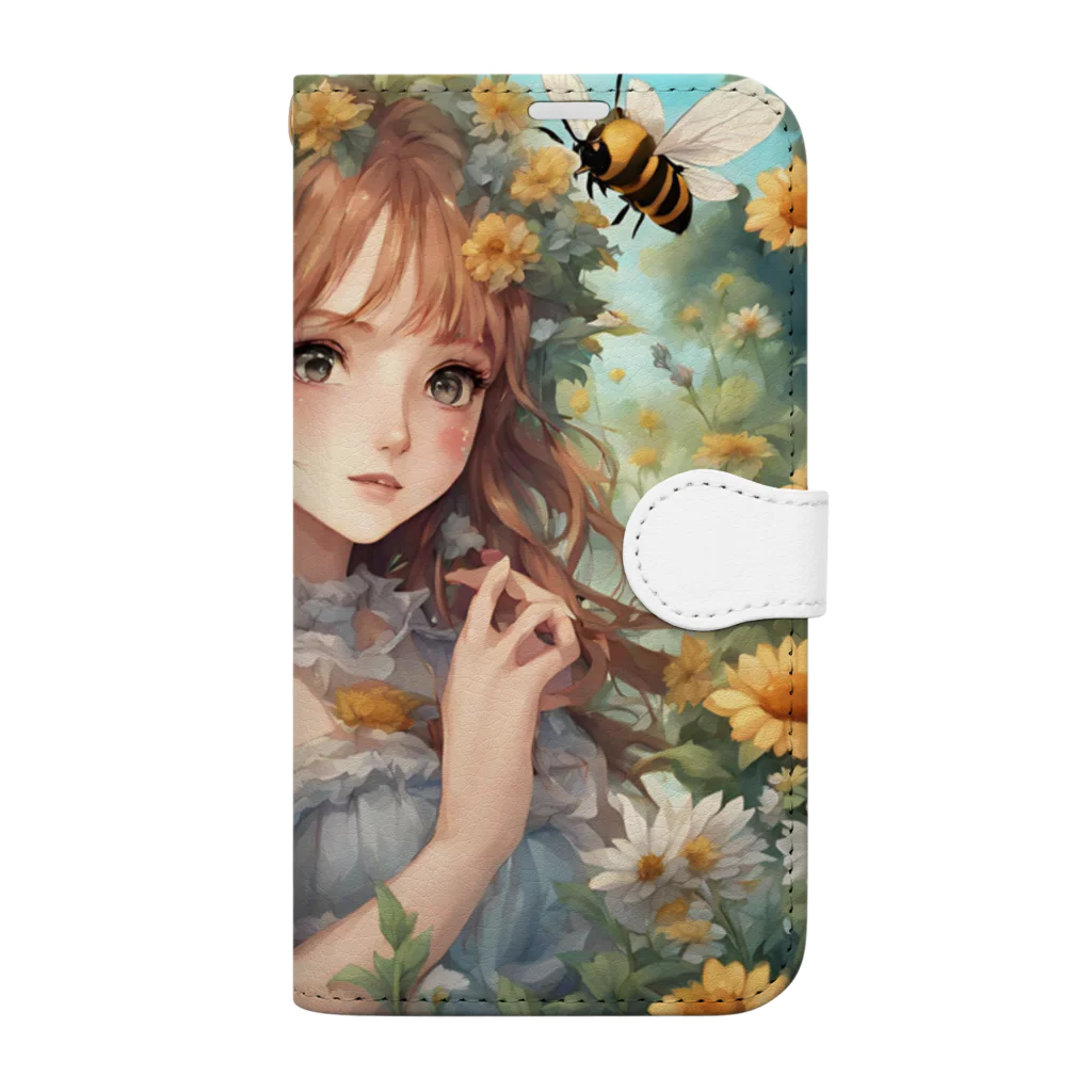 プリンゴブリンの魅惑の庭園ミツバチ子さん Book-Style Smartphone Case