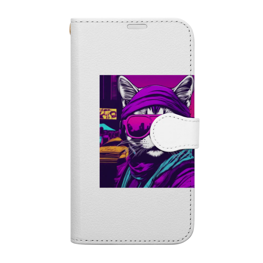 jujumarucatのROCKYCAT　サングラス２ Book-Style Smartphone Case