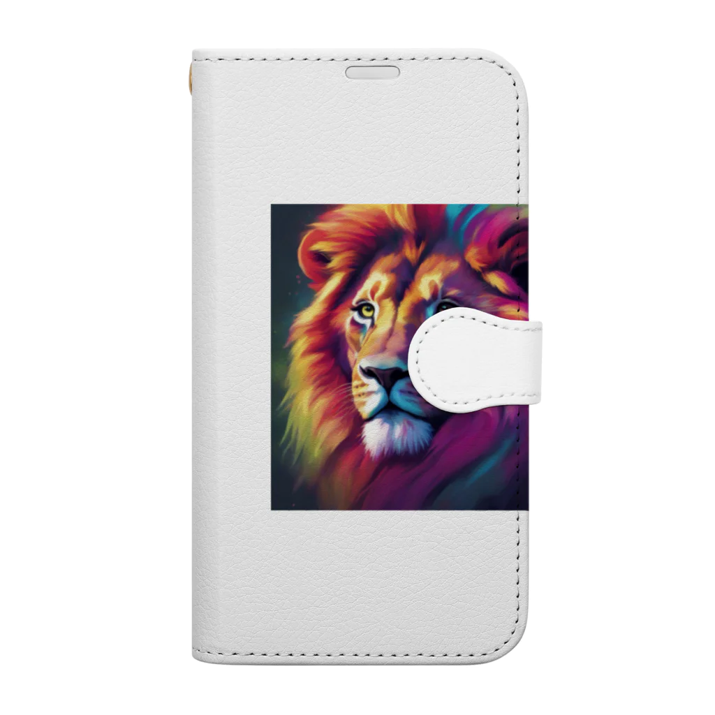 RC-yamaishiの虹色のライオン Book-Style Smartphone Case