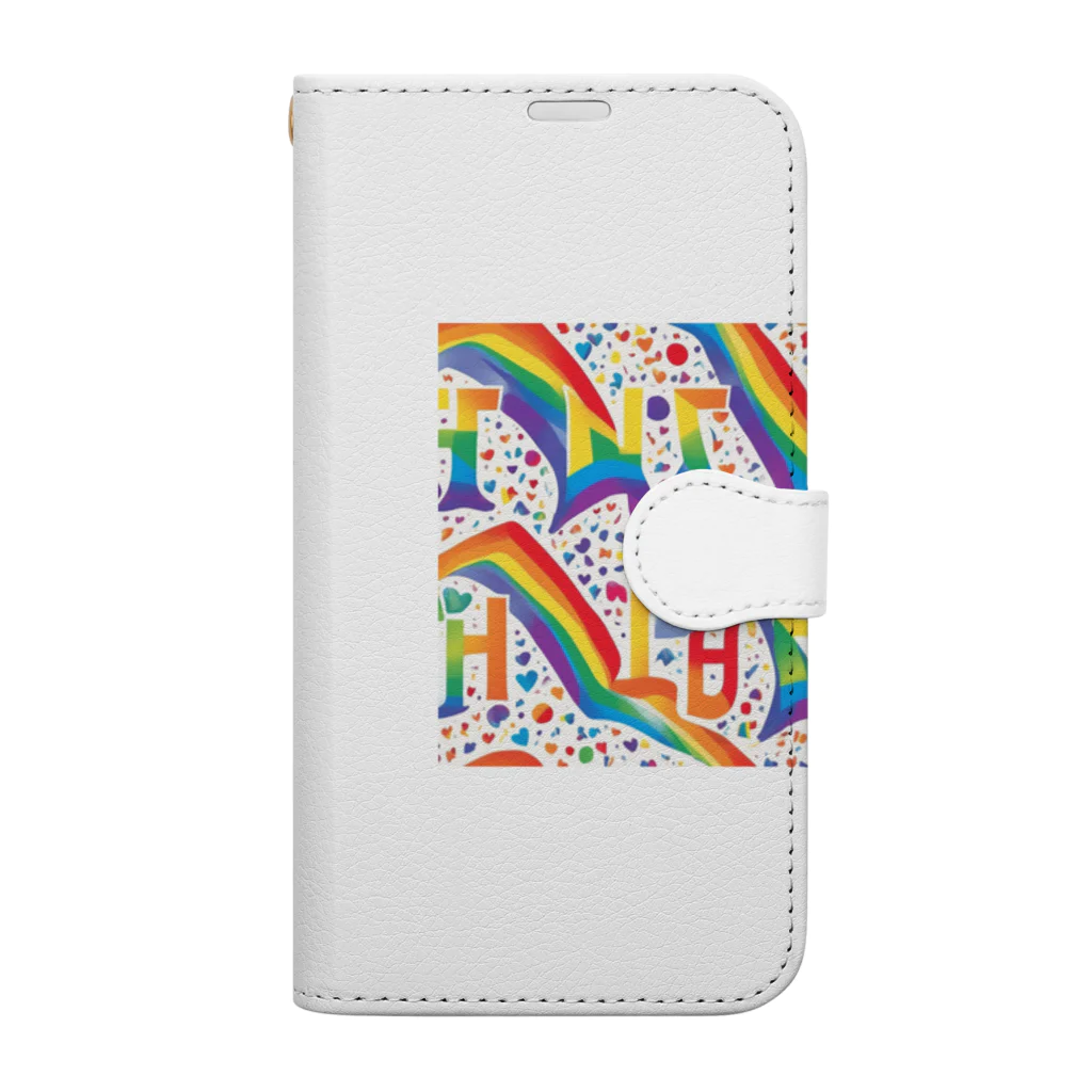 Happy　Rainbow　Flagのレインボーフラッグ Book-Style Smartphone Case
