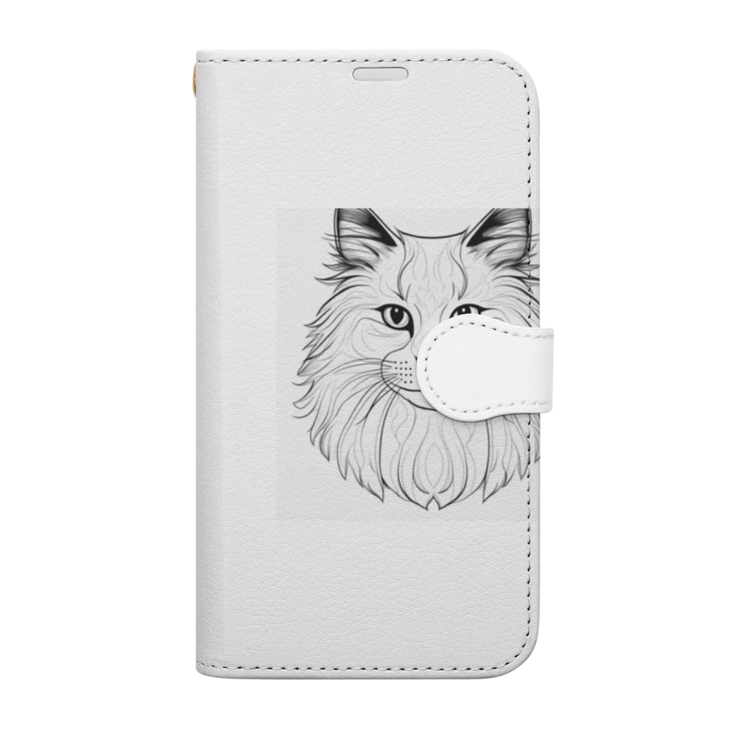 どうぶつやのノルウェージャンフォレストキャット      猫 Book-Style Smartphone Case