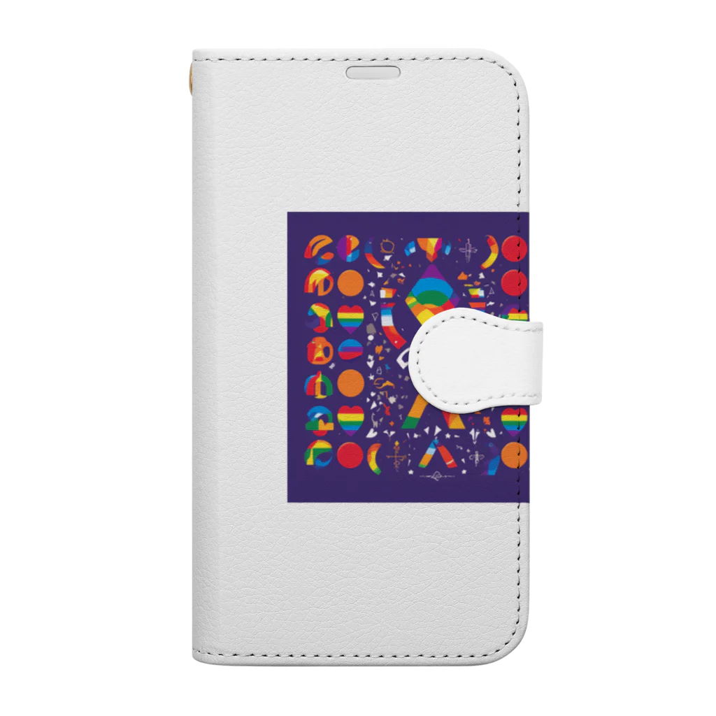 Happy　Rainbow　Flagのレインボーフラッグ Book-Style Smartphone Case