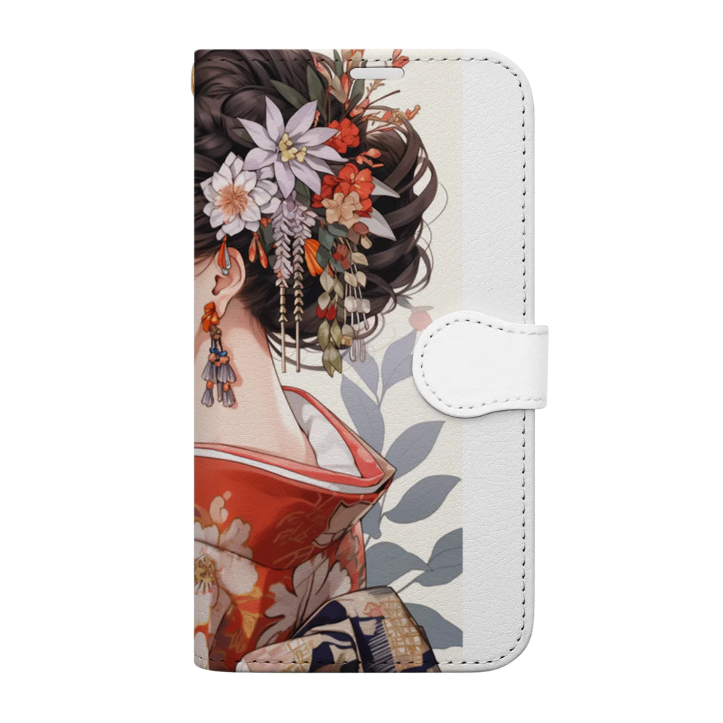 AQUAMETAVERSEの和服姿の女性　sanae 2074 Book-Style Smartphone Case