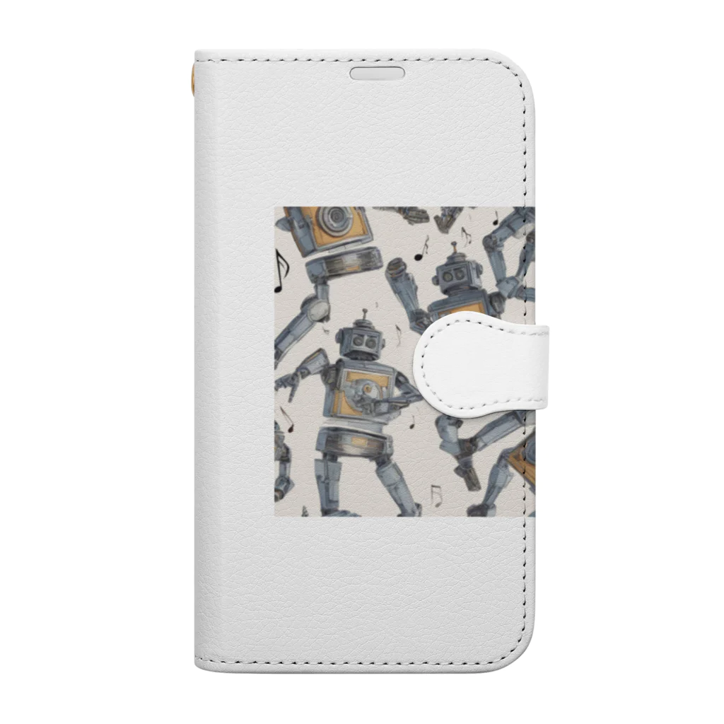 d-design-labのdancing robots Book-Style Smartphone Case