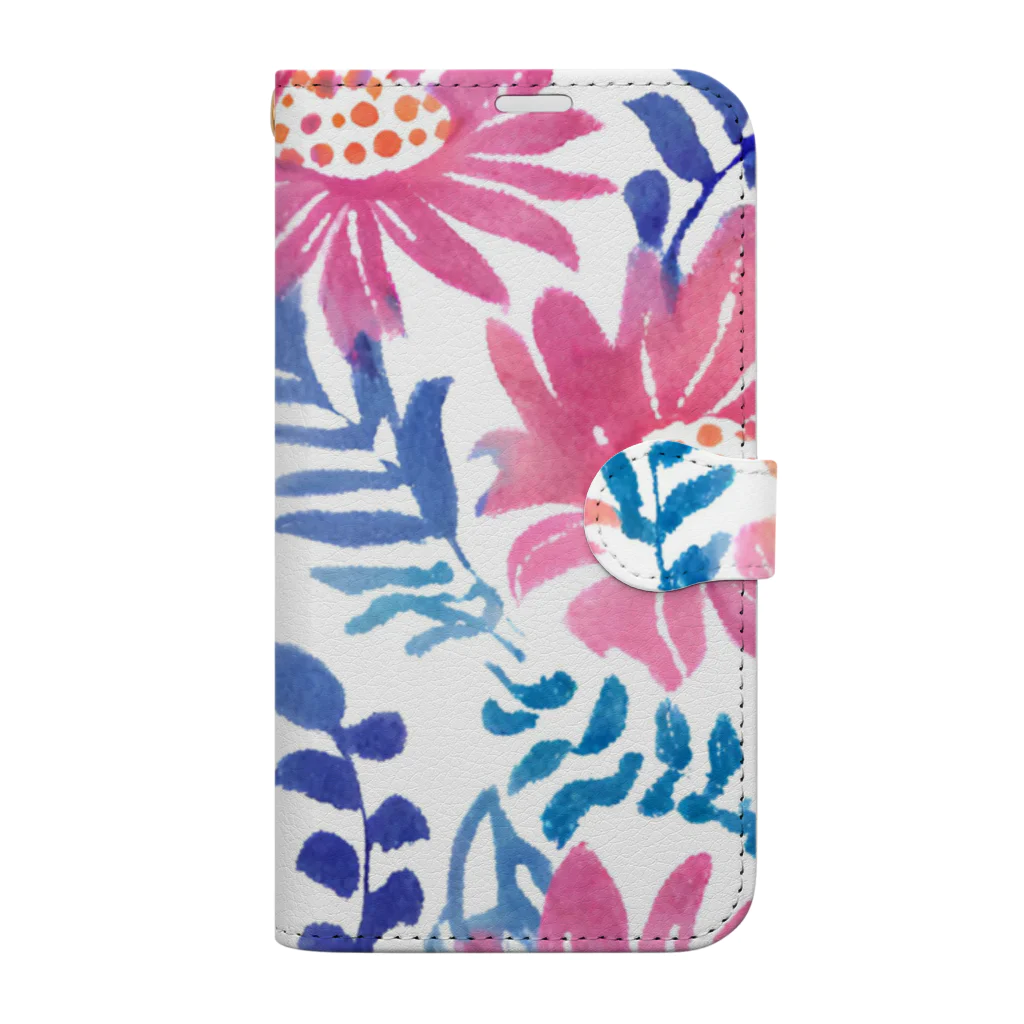 OkometoOmochiの花柄.b Book-Style Smartphone Case