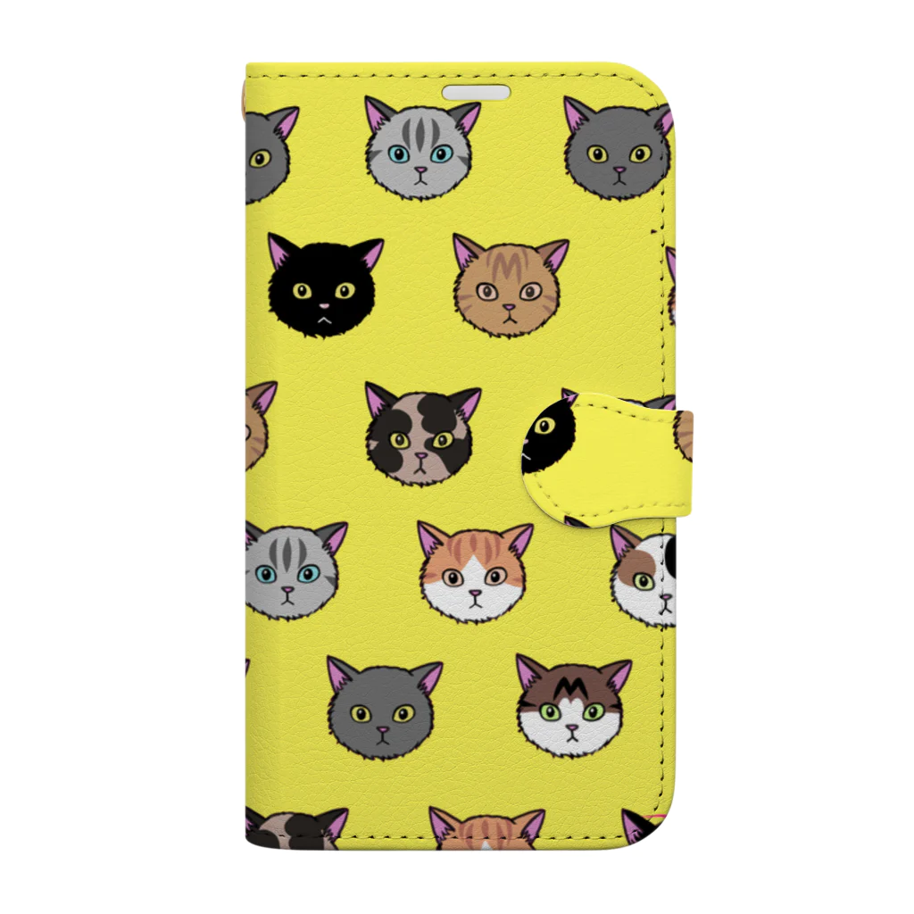 MUGItoMOCOのねこちゃんず（レモン） Book-Style Smartphone Case