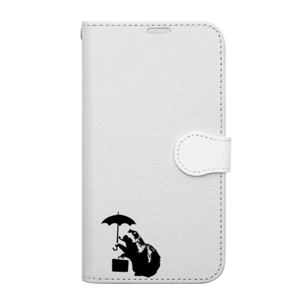 有限会社サイエンスファクトリーのUmbrella Tanuki Book-Style Smartphone Case