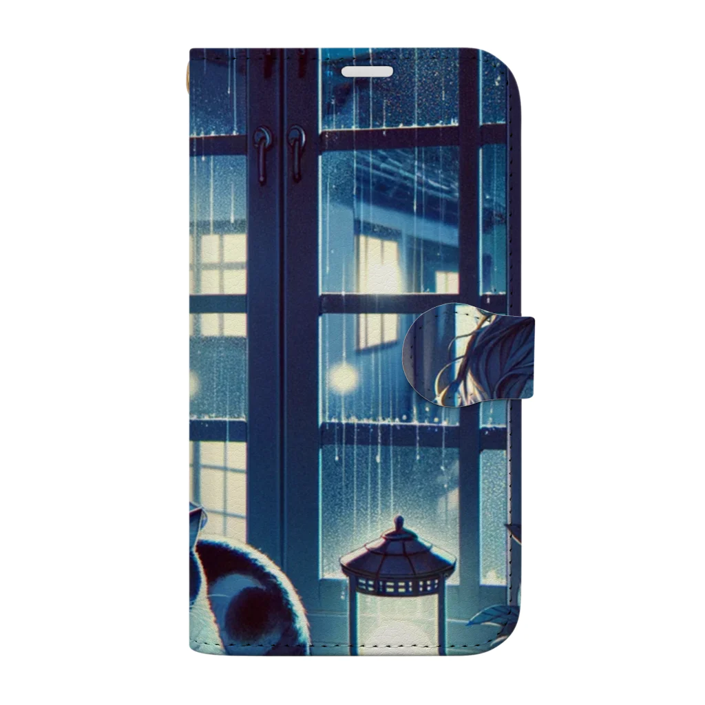 zengoの雨になったね Book-Style Smartphone Case