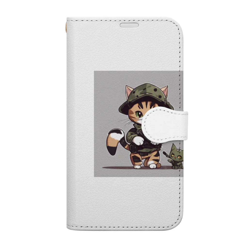 ピザベイビーの戦闘ネコ Book-Style Smartphone Case