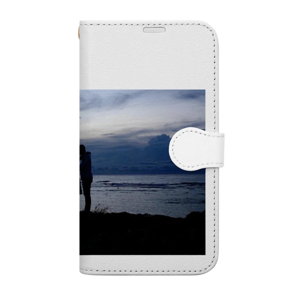 ののちゃんのフォトプリントショップの海夕方カップル Book-Style Smartphone Case