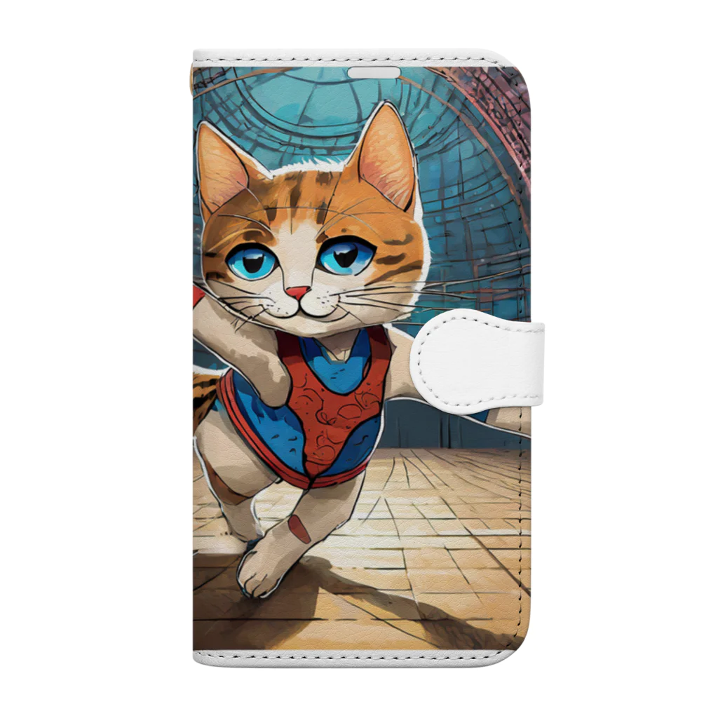 bleeの新体操する猫 Book-Style Smartphone Case