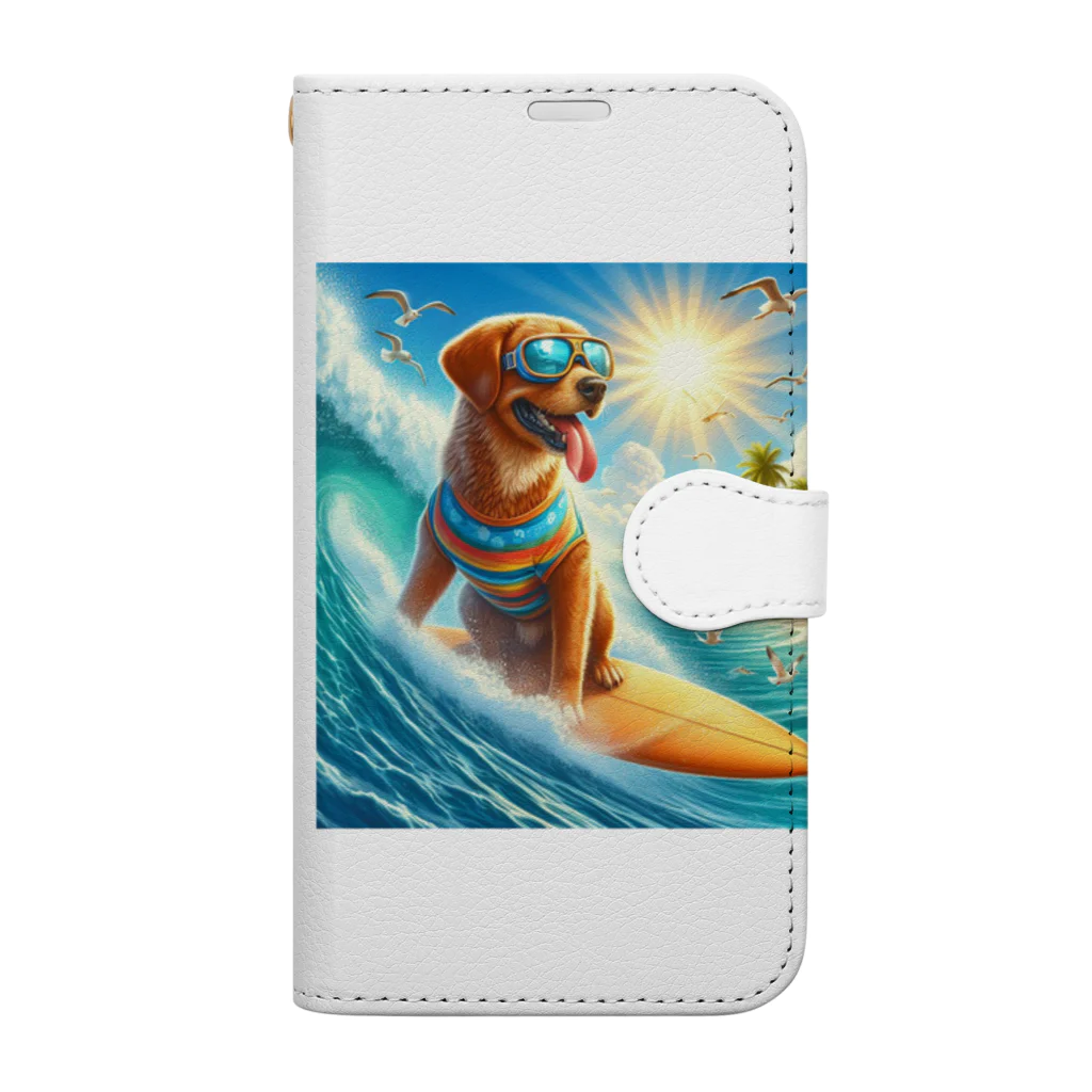 ショウショップの犬サーフィン Book-Style Smartphone Case