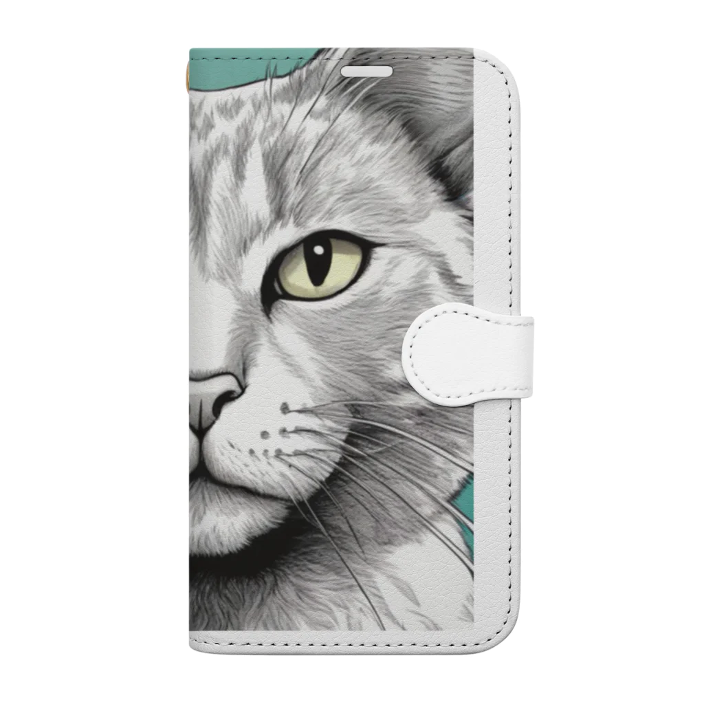 にゃんこーねこのドアップ猫 Book-Style Smartphone Case