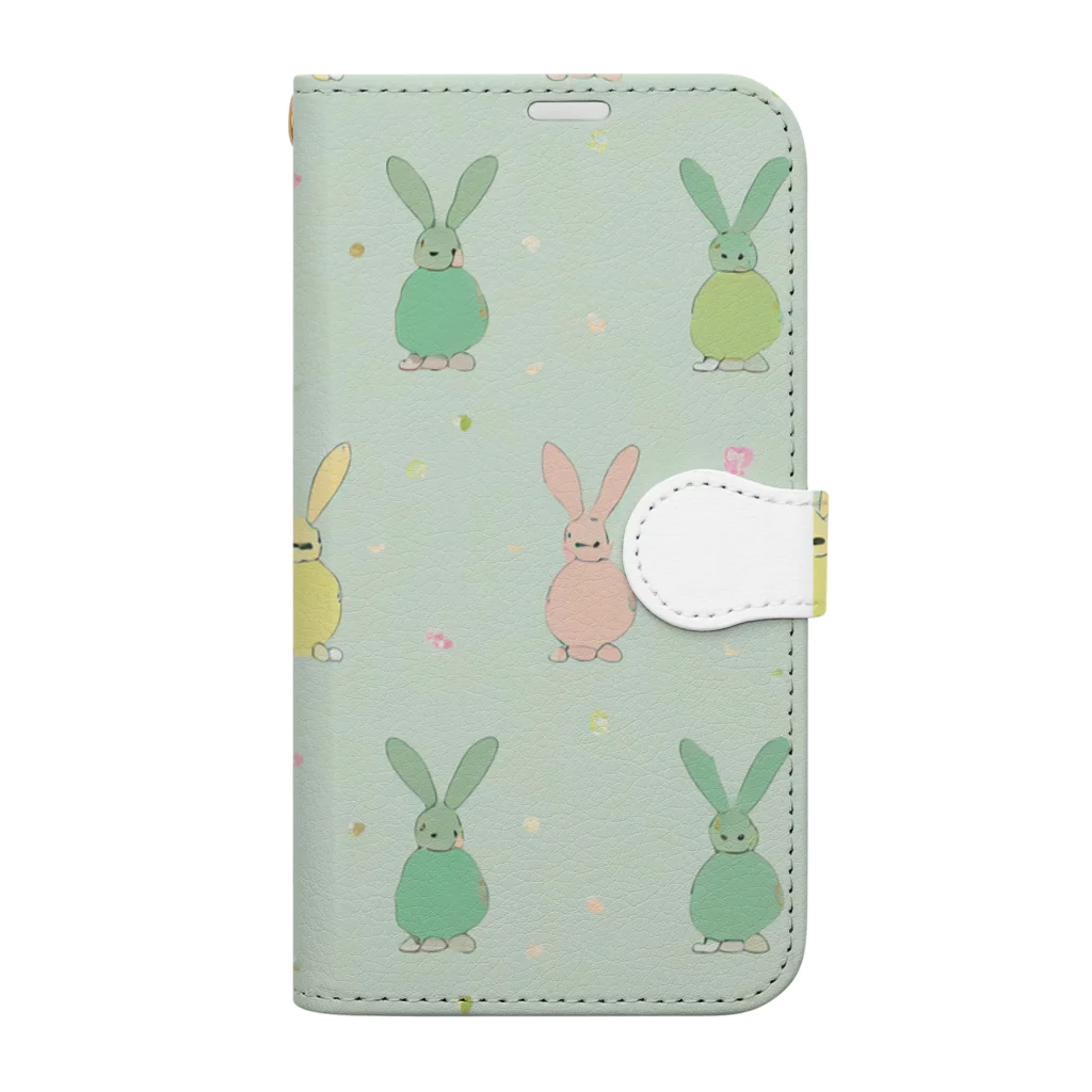 うさぎやのうさぎ柄8 Book-Style Smartphone Case