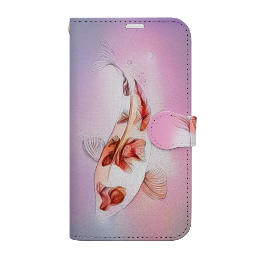 玉狛(たまこま)のカミを泳ぐ鯉・明 Book-Style Smartphone Case