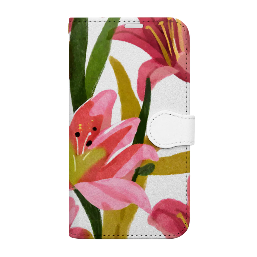 Junya4404のユリの花 Book-Style Smartphone Case