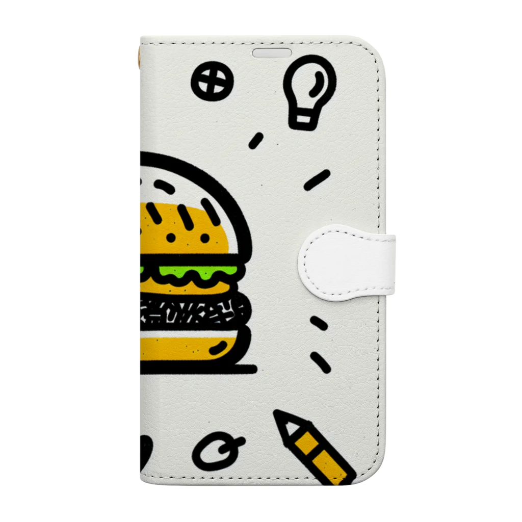 Nのハンバーガーくん 手帳型スマホケース