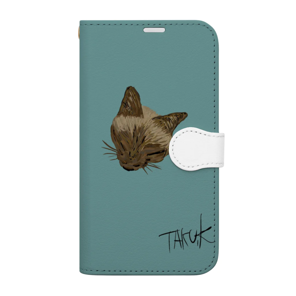 cat tshirtのスマホ Book-Style Smartphone Case