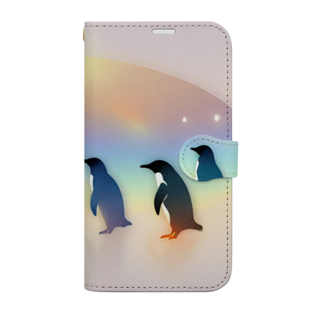 penpentagramのpenguins 手帳型スマホケース