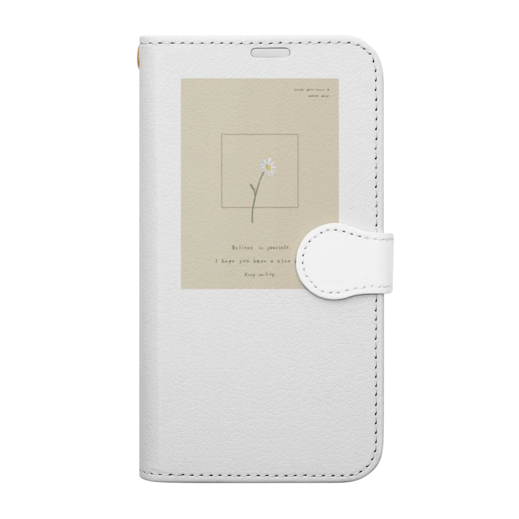 rilybiiの*pale orange *white rainbow flower  Book-Style Smartphone Case