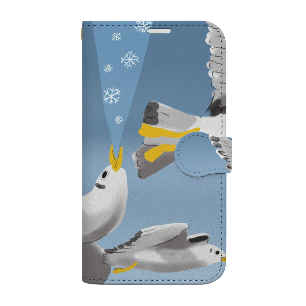 monomawaruのカモメ　seagulls   Book-Style Smartphone Case